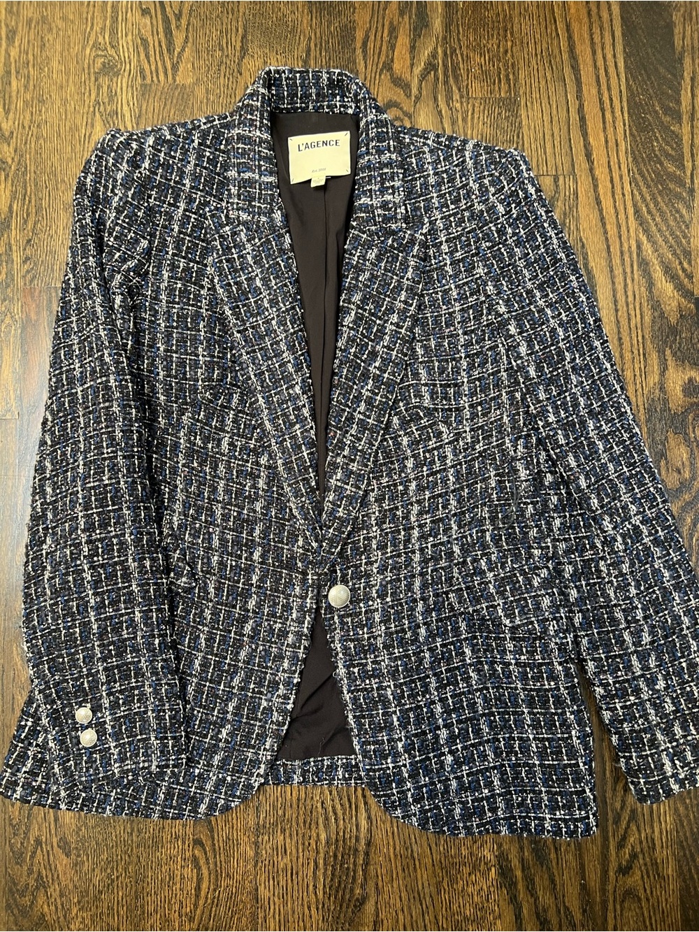 L'AGENCE Midnight Tweed Blazer